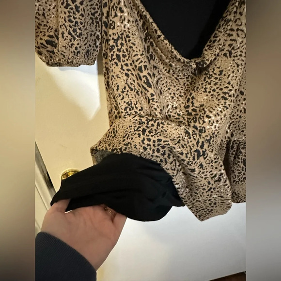 Anthropologie Maeve Animal Print Knit Cut Out Mini Dress. NWT Size US 14 - Picture 13 of 15